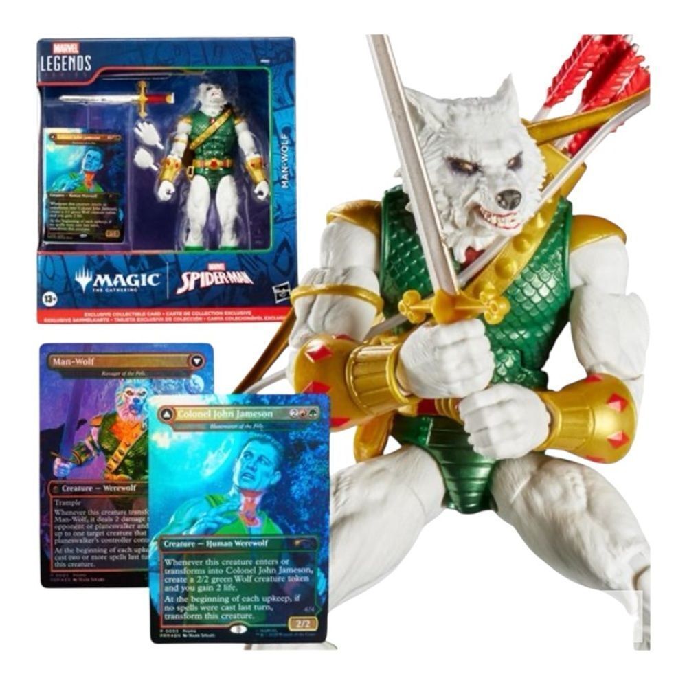 Spider-Man Marvel Legends Magic The Gathering Man-Wolf 6-Inch Action Figure Card